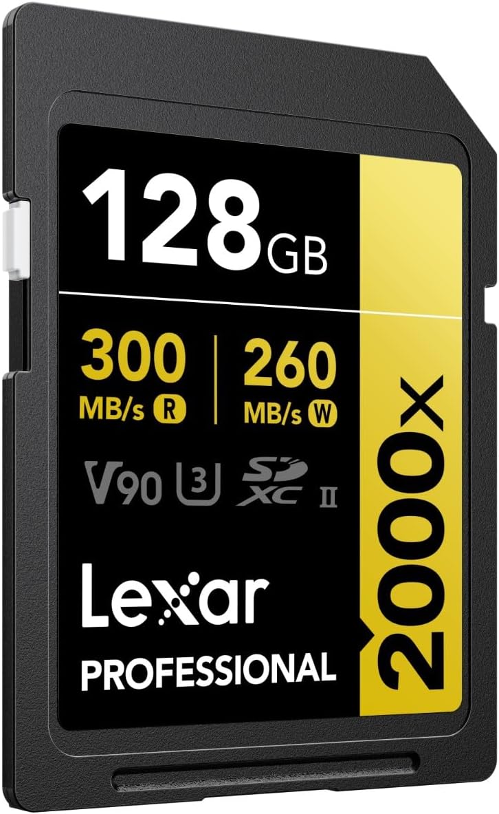 Lexar Professional 2000x 128GB SDXC UHS-II Card, Up To 300MB/s Read, for DSLR, Cinema-Quality Video Cameras - alternate view