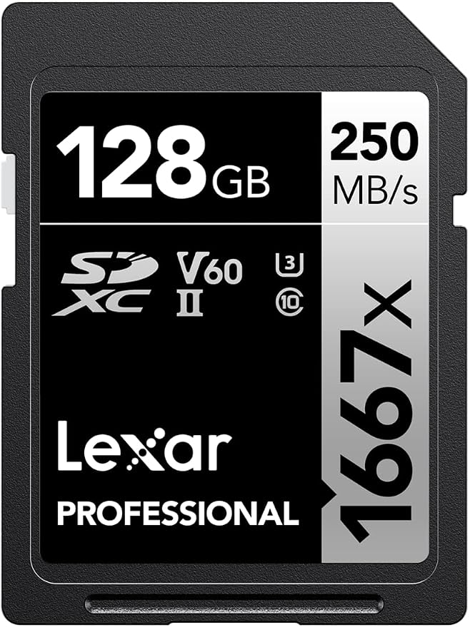 Lexar Professional 1667x 128GB SDXC UHS-II Card, Up To 250MB/s Read, for Professional Photographer, Videographer, Enthusiast - alternate view