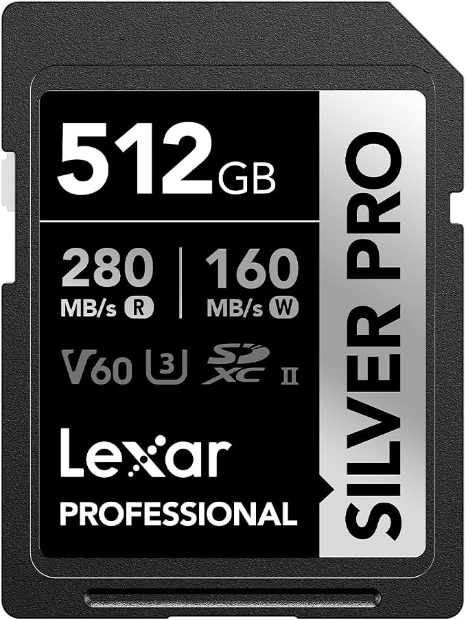 Lexar Professional 512GB Silver PRO SDXC UHS-II Memory Card, C10, U3, V60, Full-HD & 4K Video, Up to 280MB/s Read, for Professional Photographer, Videographer, Enthusiast (LSDSIPR512G-BNNNU) - alternate view