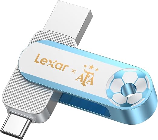 Lexar 128GB Dual Drive USB Flash Drive, AFA Edition, USB 3.2 Gen 1 D500 JumpDrive, Up to 400MB/s, Compatible with iPhone 15/16/17 series, Android, tablet, iPad, PC, Mac