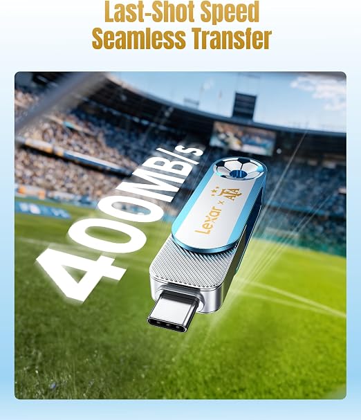 Lexar 128GB Dual Drive USB Flash Drive, AFA Edition, USB 3.2 Gen 1 D500 JumpDrive, Up to 400MB/s, Compatible with iPhone 15/16/17 series, Android, tablet, iPad, PC, Mac - alternate view