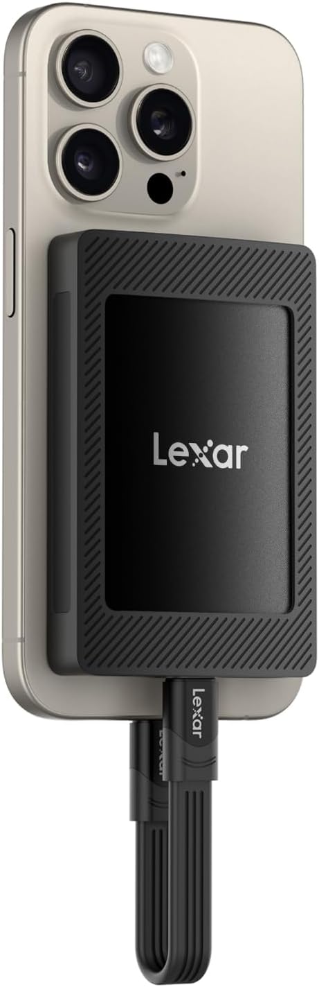 Lexar SL500M 1TB External SSD with Magnetic Set, USB 3.2 Gen2x2 Portable SSD, up to 2000MB/s Read, Compact External Solid State Drive, Ultra Slim Compatible with iPhone 15 - alternate view